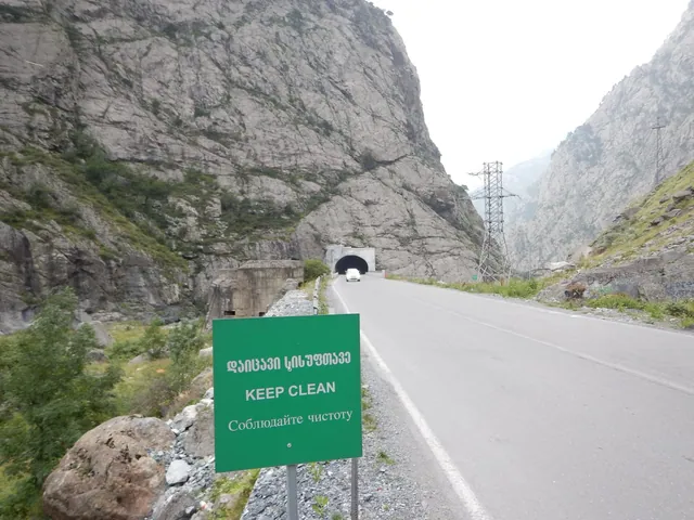 The road to Upper Lars through the Dariali Gorge
