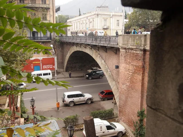 The Dry Bridge arch and the road beneath it