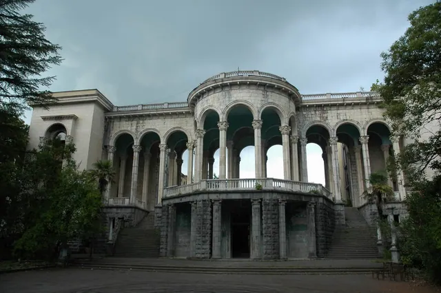 The colonnade of Sanatorium Medea in Tskaltubo